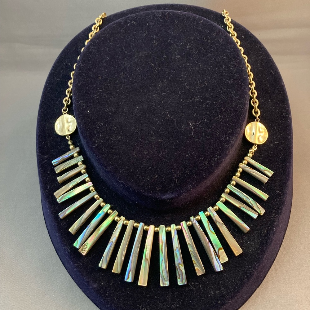 Vintage Abalone Bib Necklace